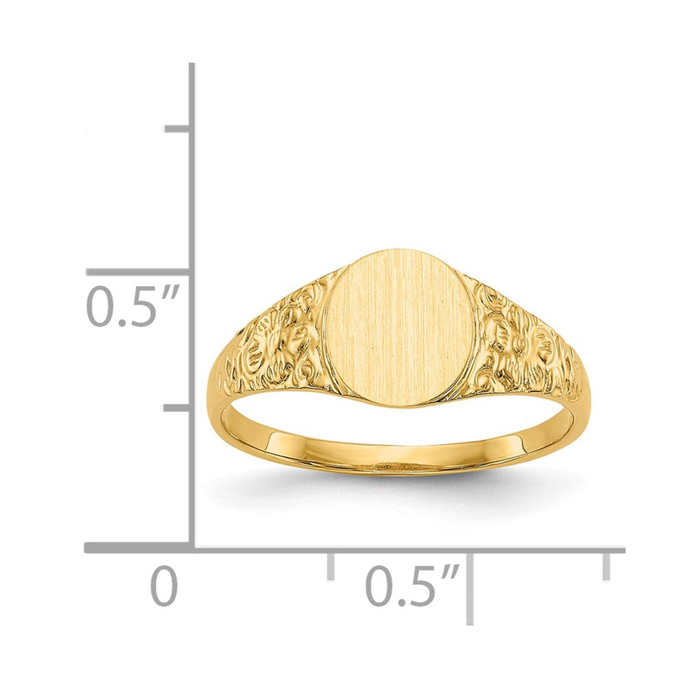 14kw 8.0x7.0mm Closed Back Signet Ring