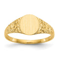 14kw 8.0x7.0mm Closed Back Signet Ring