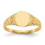 14kw 8.0x7.0mm Closed Back Signet Ring