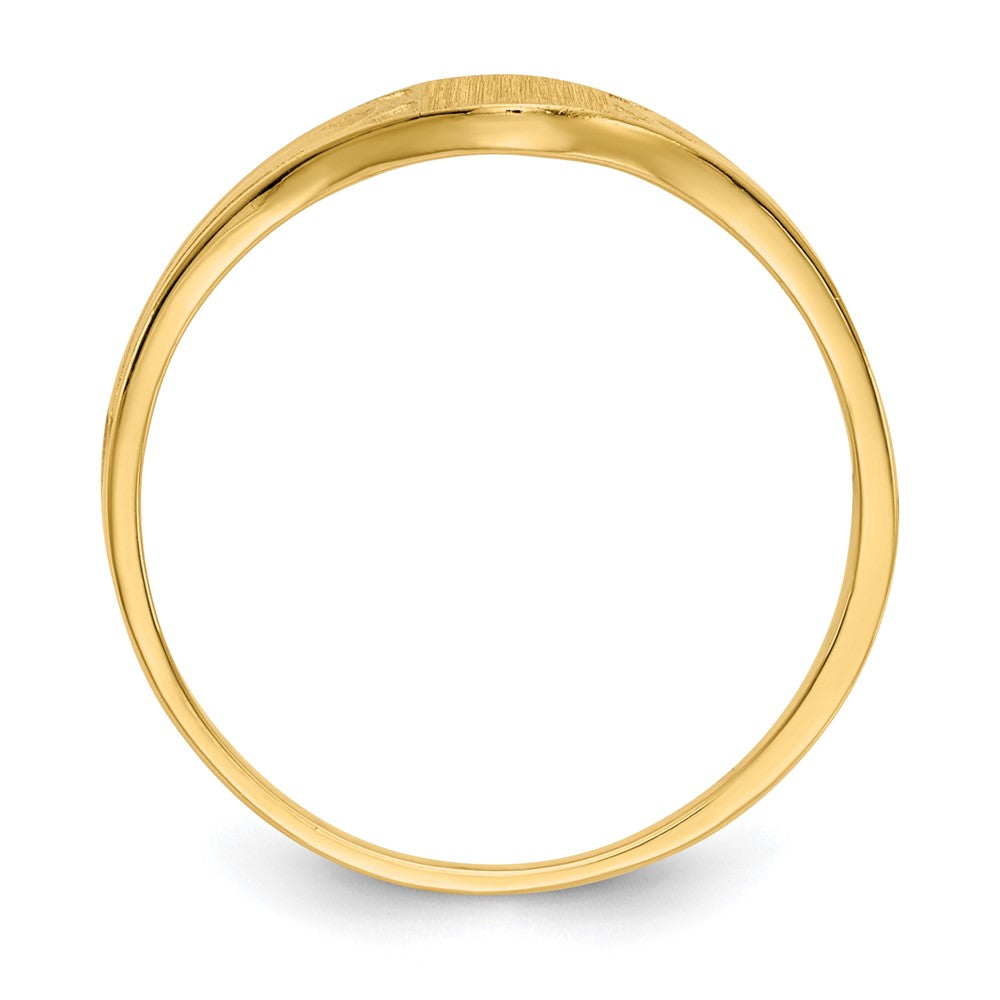 14k 6.5x4.0mm Closed Back Childs Signet Ring