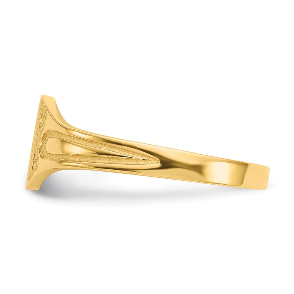 14k 6.5x4.0mm Closed Back Childs Signet Ring