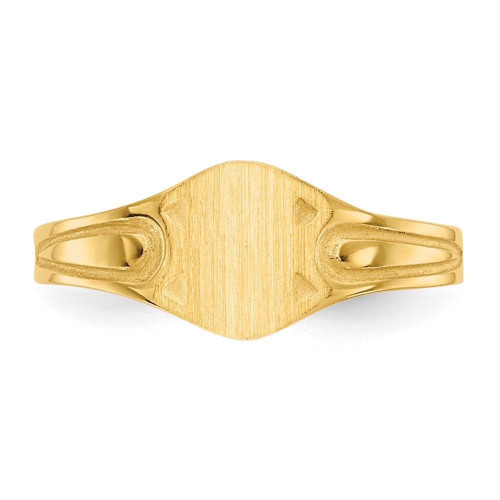 14k 6.5x4.0mm Closed Back Childs Signet Ring