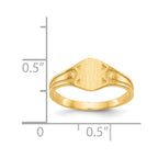 14k 6.5x4.0mm Closed Back Childs Signet Ring