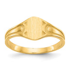 14k 6.5x4.0mm Closed Back Childs Signet Ring