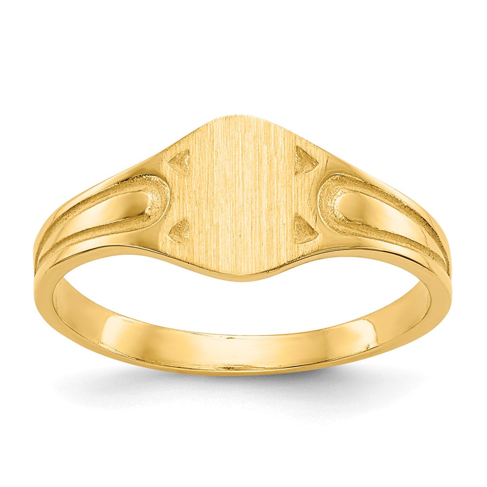 14k 6.5x4.0mm Closed Back Childs Signet Ring