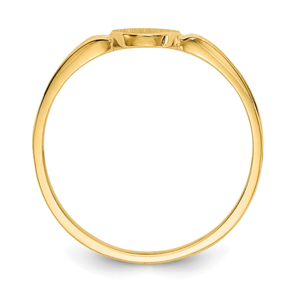 14k 4.5x6.0mm Open Back Childs Oval Signet Ring