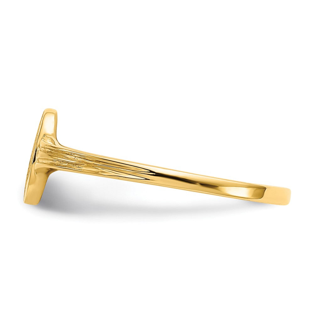 14k 4.5x6.0mm Open Back Childs Oval Signet Ring