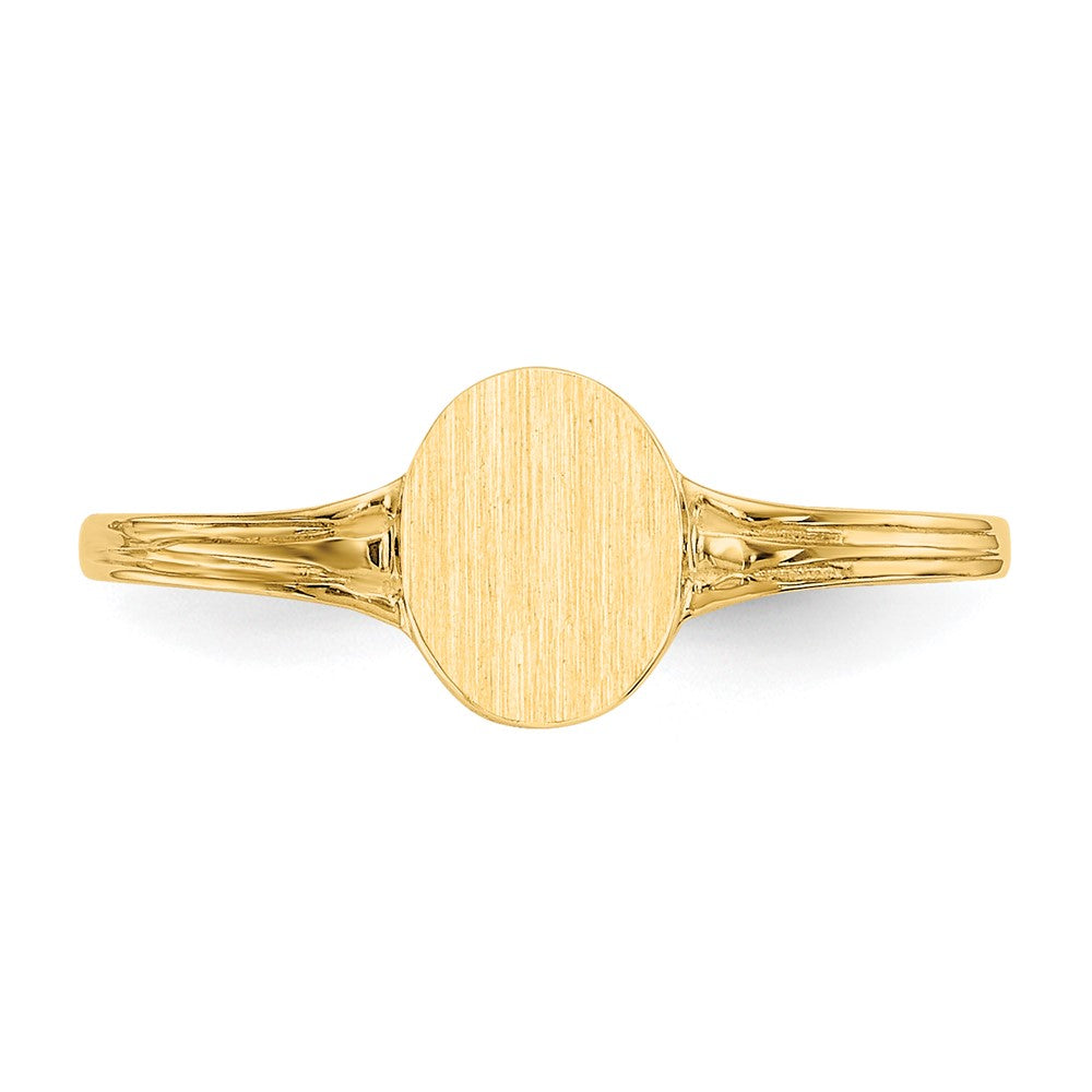 14k 4.5x6.0mm Open Back Childs Oval Signet Ring