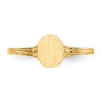 14k 4.5x6.0mm Open Back Childs Oval Signet Ring