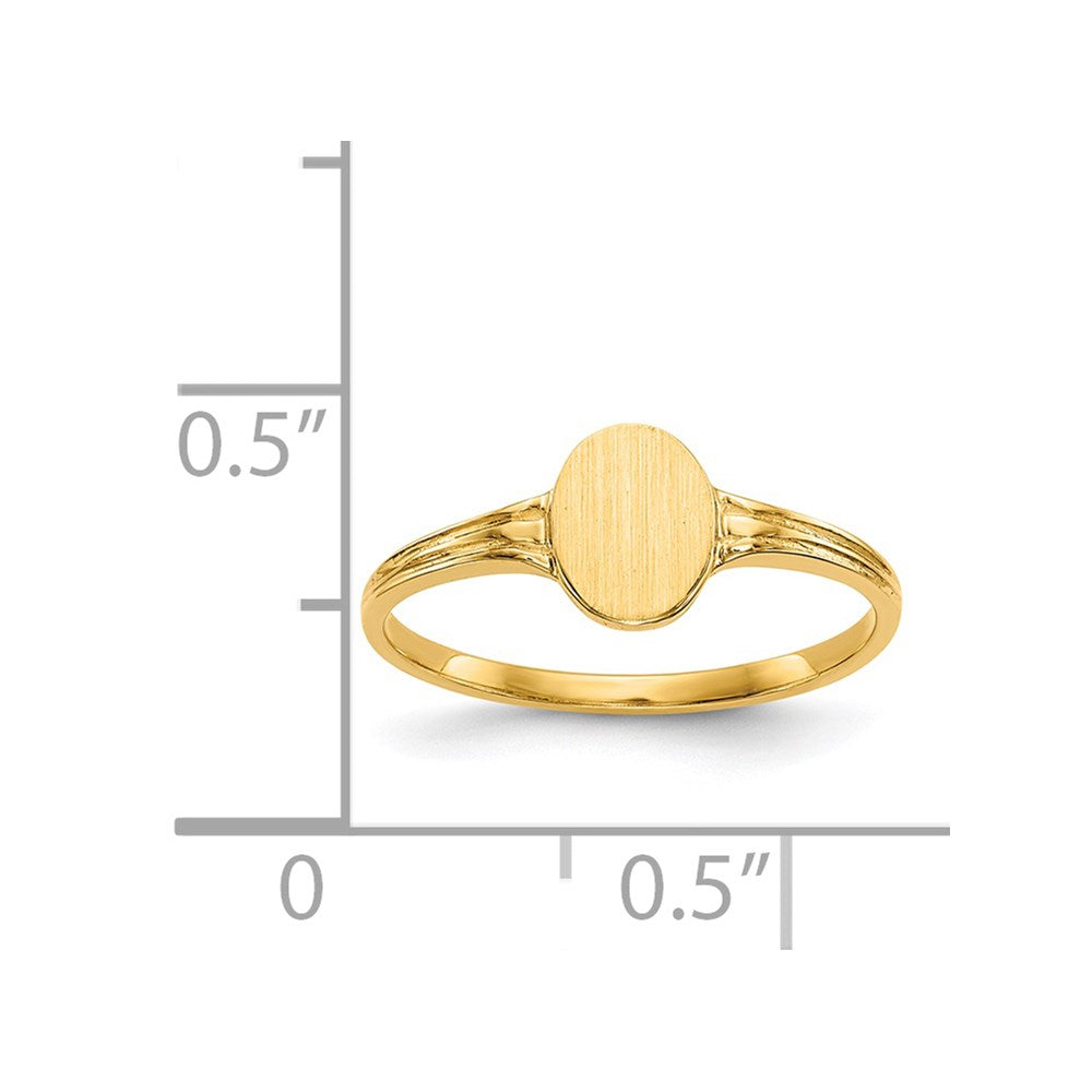 14k 4.5x6.0mm Open Back Childs Oval Signet Ring