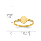 14k 4.5x6.0mm Open Back Childs Oval Signet Ring