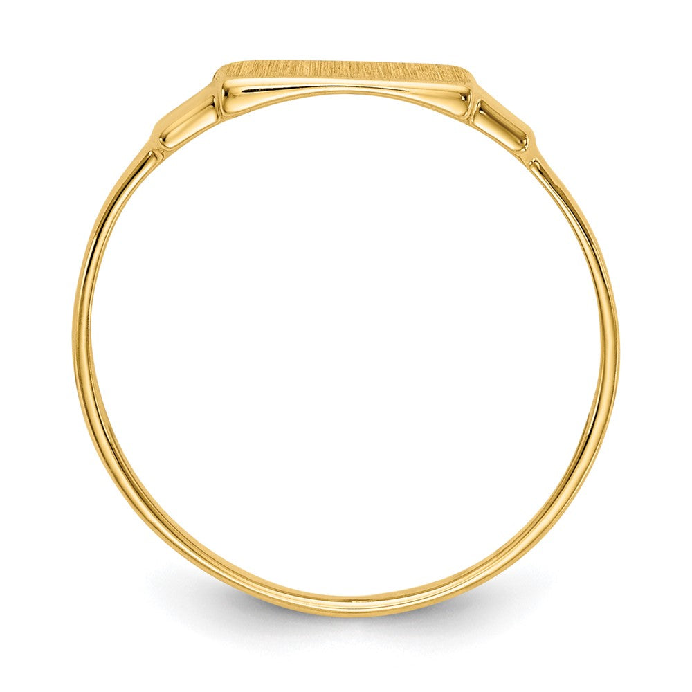 14k Diamond-cut Satin 7.25x4.5mm Closed Back Childs Rectangular Signet Ring