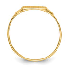 14k Diamond-cut Satin 7.25x4.5mm Closed Back Childs Rectangular Signet Ring