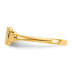 14k Diamond-cut Satin 7.25x4.5mm Closed Back Childs Rectangular Signet Ring