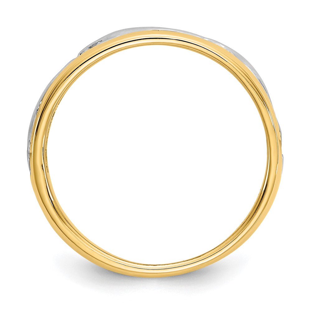 14k and White Rhodium Dolphin Band Ring