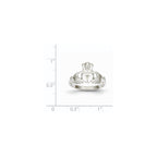 14k White Gold Polished Claddagh Ring