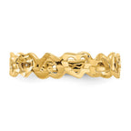 14k Diamond-cut Hearts Ring