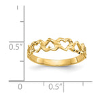 14k Diamond-cut Hearts Ring