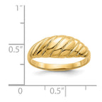 14k Polished Scalloped Dome Ring