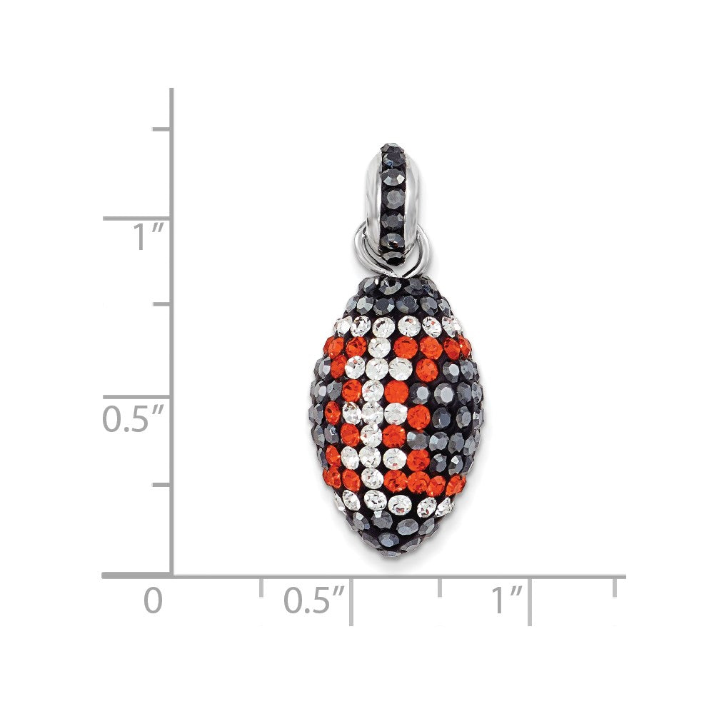 Sterling Silver Crystal Football Pendant