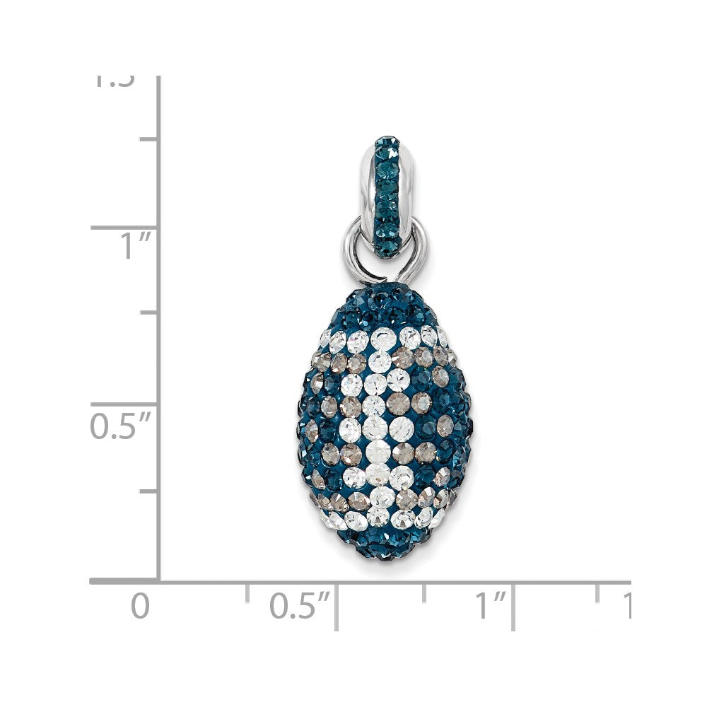 Sterling Silver Crystal Football Pendant