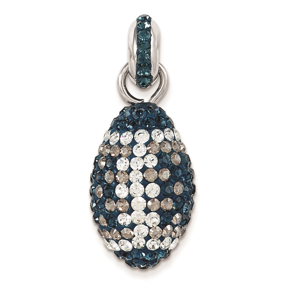 Sterling Silver Crystal Football Pendant