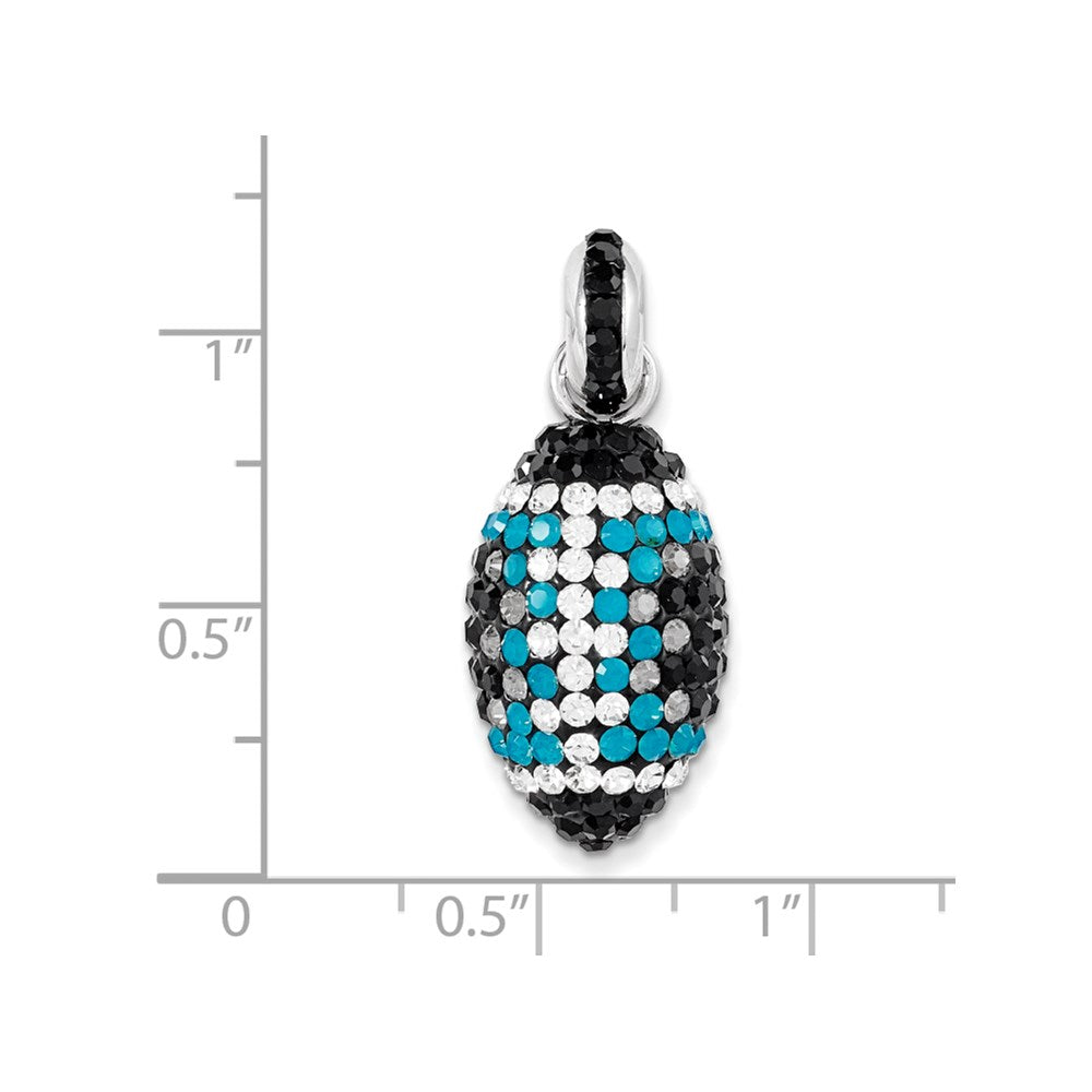 Sterling Silver Crystal Football Pendant