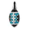 Sterling Silver Crystal Football Pendant