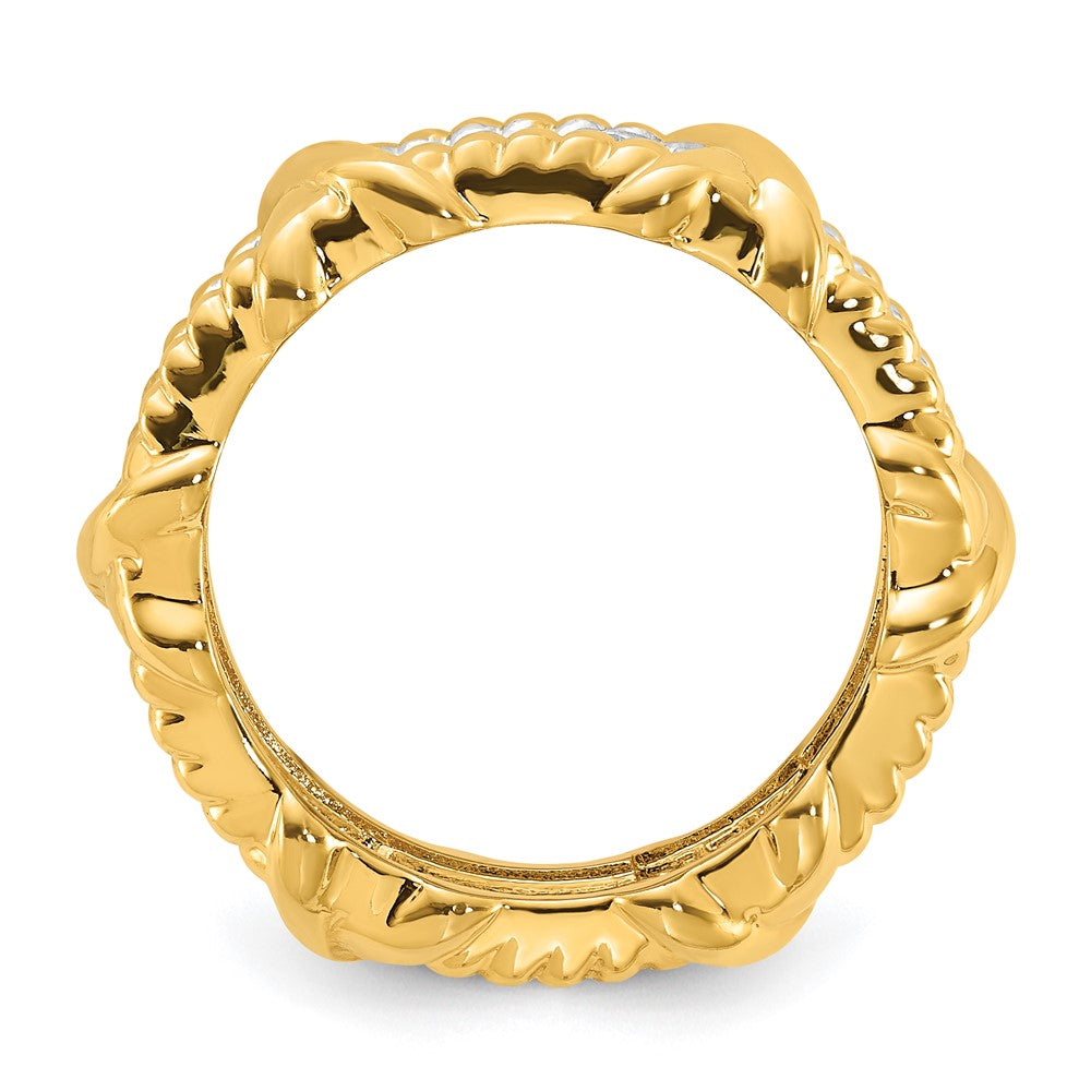 Kennedy Gold-tone Vermiel & CZ Unity Ring