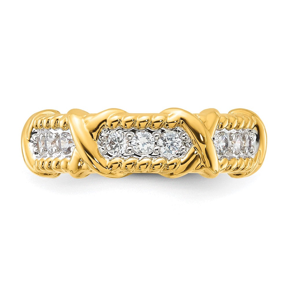 Kennedy Gold-tone Vermiel & CZ Unity Ring