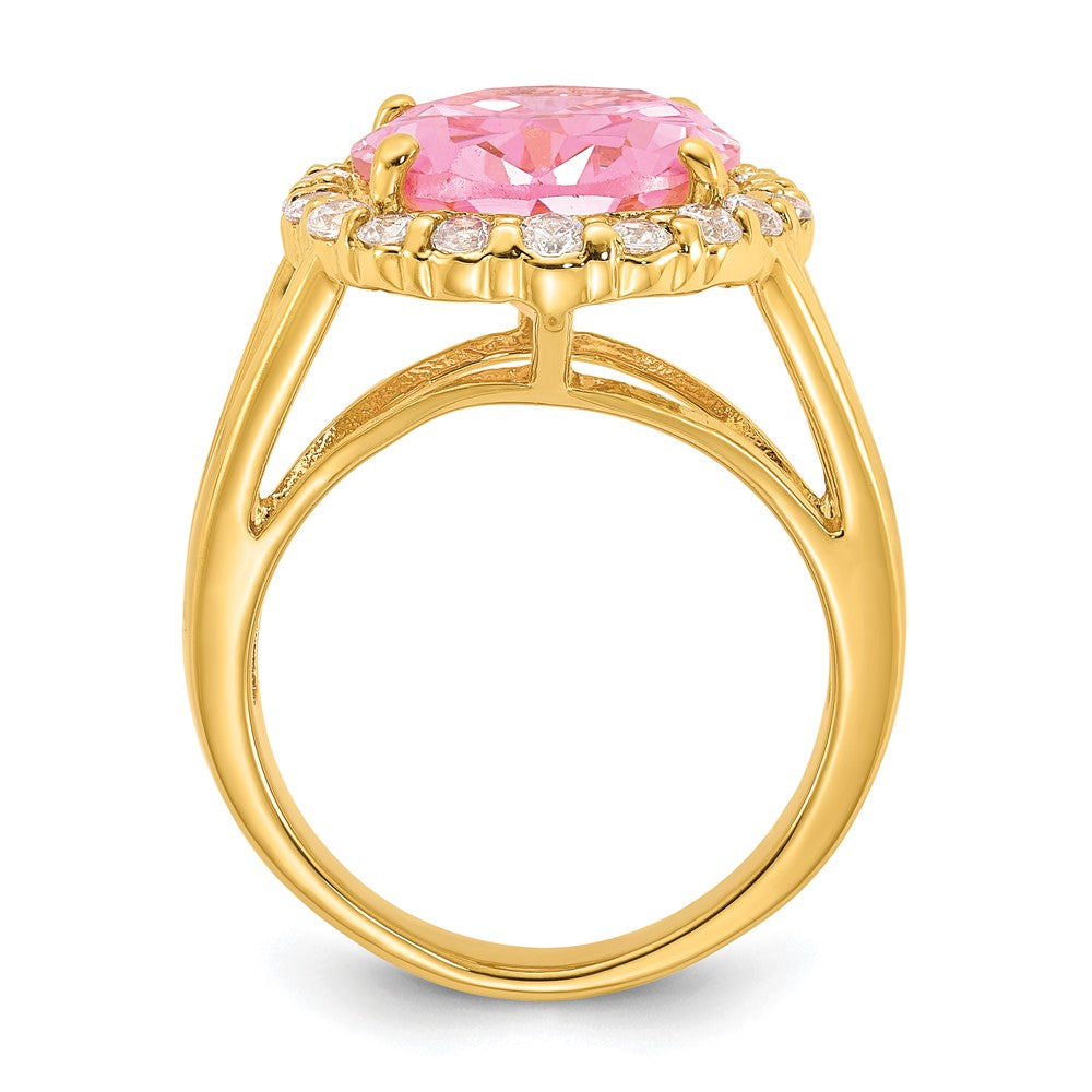 Kennedy Gold-tone Vermeil Simulated Kunzite & CZ Ring