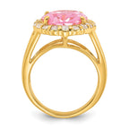Kennedy Gold-tone Vermeil Simulated Kunzite & CZ Ring