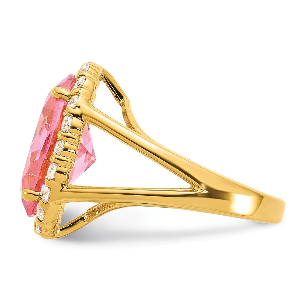 Kennedy Gold-tone Vermeil Simulated Kunzite & CZ Ring