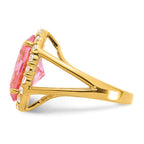 Kennedy Gold-tone Vermeil Simulated Kunzite & CZ Ring