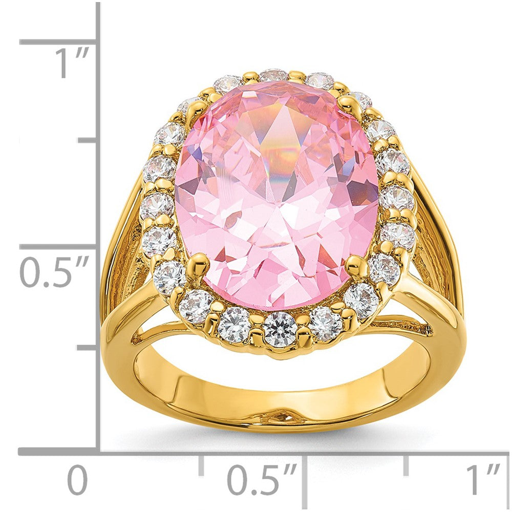 Kennedy Gold-tone Vermeil Simulated Kunzite & CZ Ring