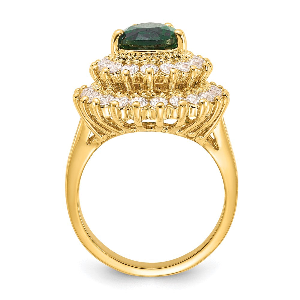 Kennedy Gold-plated Crystal and CZ Cocktail Ring