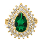 Kennedy Gold-plated Crystal and CZ Cocktail Ring