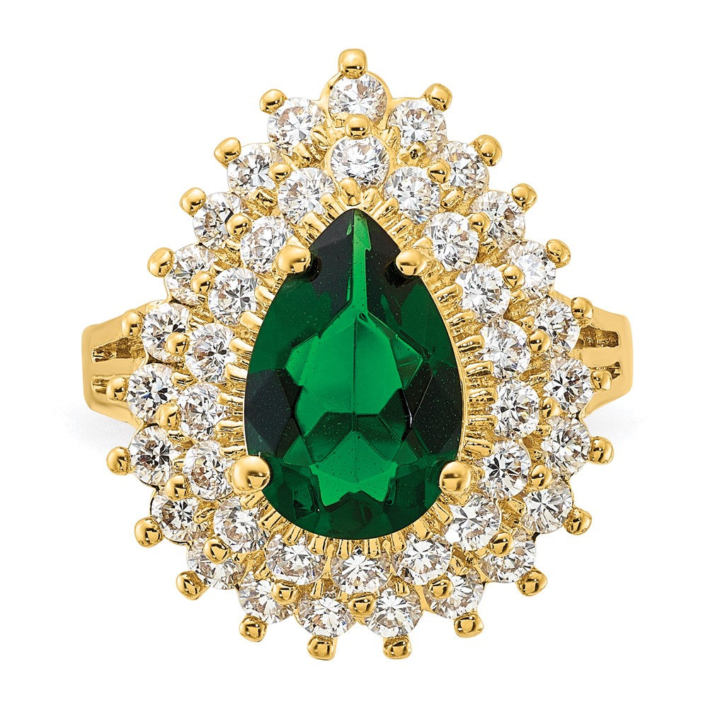Kennedy Gold-plated Crystal and CZ Cocktail Ring