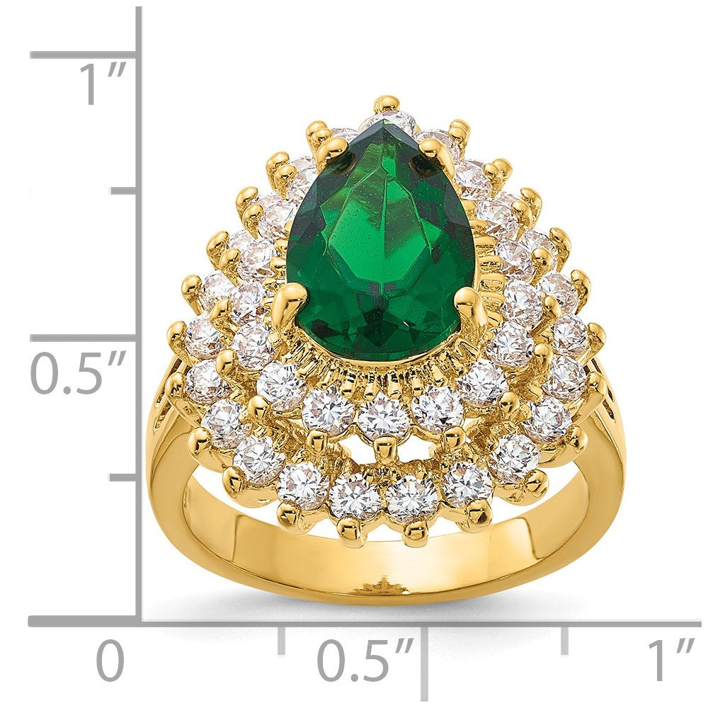 Kennedy Gold-plated Crystal and CZ Cocktail Ring
