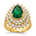 Kennedy Gold-plated Crystal and CZ Cocktail Ring