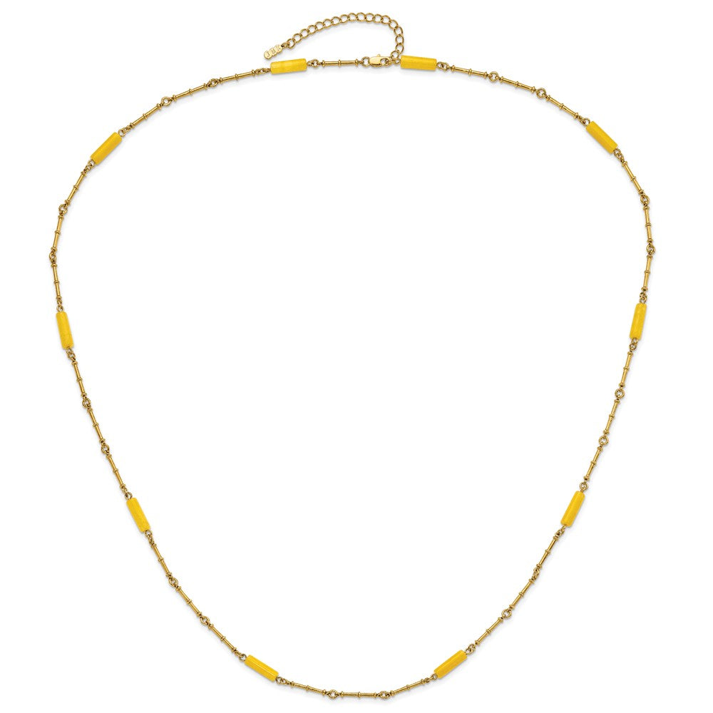 Kennedy 18k Gold-plated Long Agate Beaded w/ 3in ext Necklace