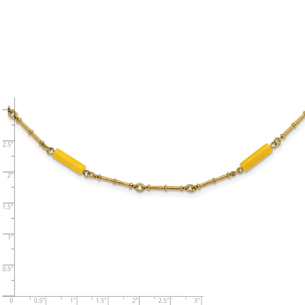 Kennedy 18k Gold-plated Long Agate Beaded w/ 3in ext Necklace