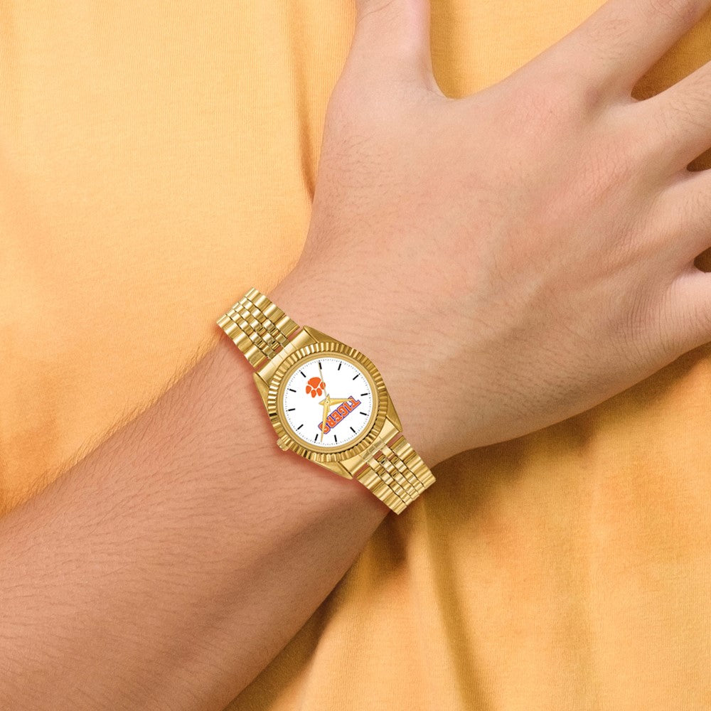 LogoArt Clemson University Pro Gold-tone Gents Quartz Watch