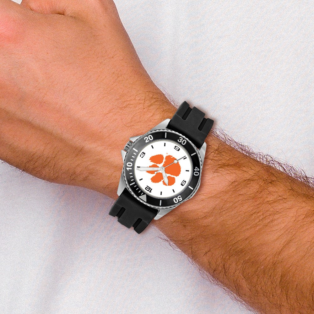 LogoArt Clemson University Collegiate Gents Silicone Strap Quartz Watch