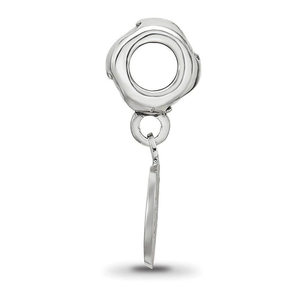 Sterling Silver Rhodium-plated LogoArt Chicago Cubs C Heart Bead