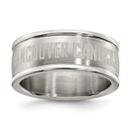 VANCOUVER CANUCKS STAINLESS STEEL LOGO BAND RING SIZE 8