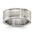 VANCOUVER CANUCKS STAINLESS STEEL LOGO BAND RING SIZE 6