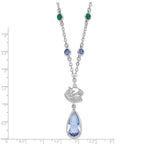 NHL Vancouver Canucks Silver-tone Crystal Drop w/ 3 ext Necklace