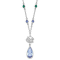 NHL Vancouver Canucks Silver-tone Crystal Drop w/ 3 ext Necklace
