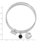 NHL Vancouver Canucks Silver-tone Crystal 3 pc Charm Bangle Set
